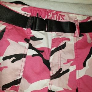 Pink black white camo pants women size 11/30